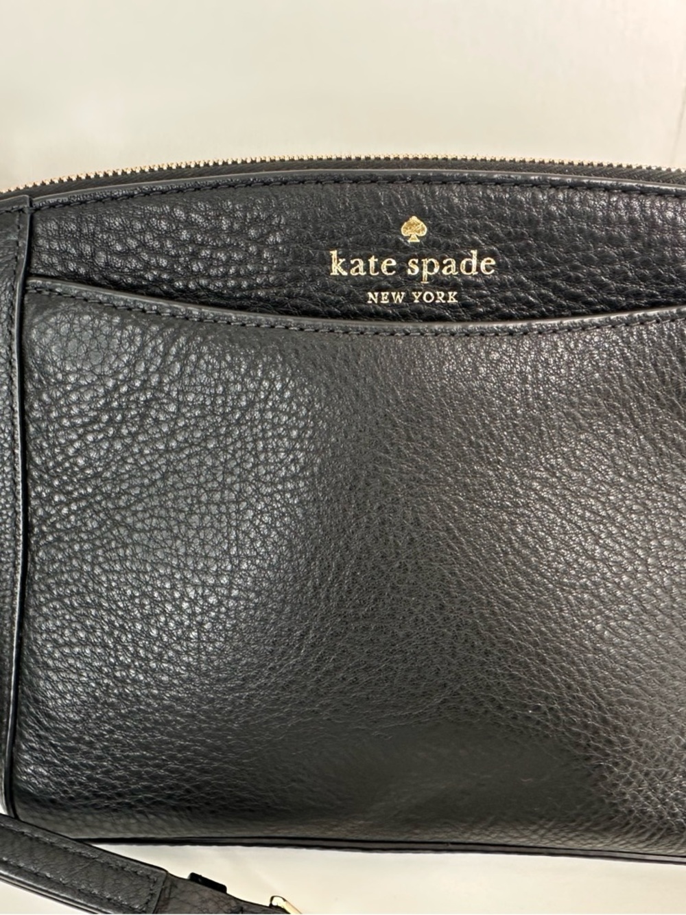 Kate Spade Monica Crossbody Black Pebbled Leather WKR00258 $279 Retail